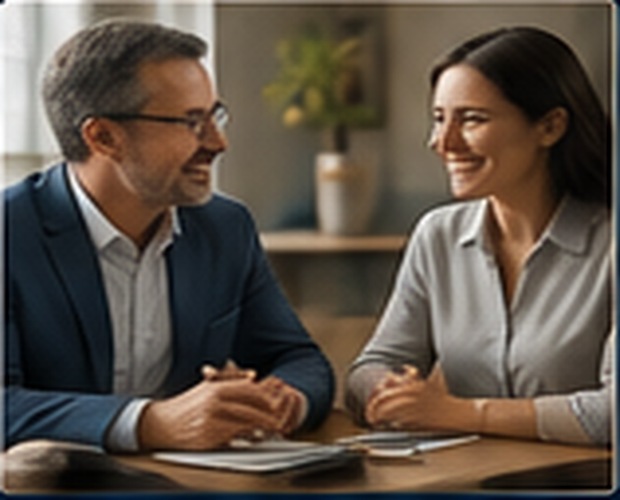 Financial adviser meeting with client