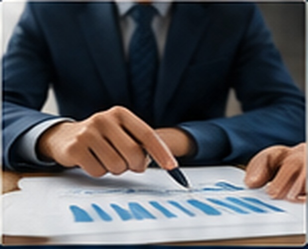 Wealth manager reviewing charts